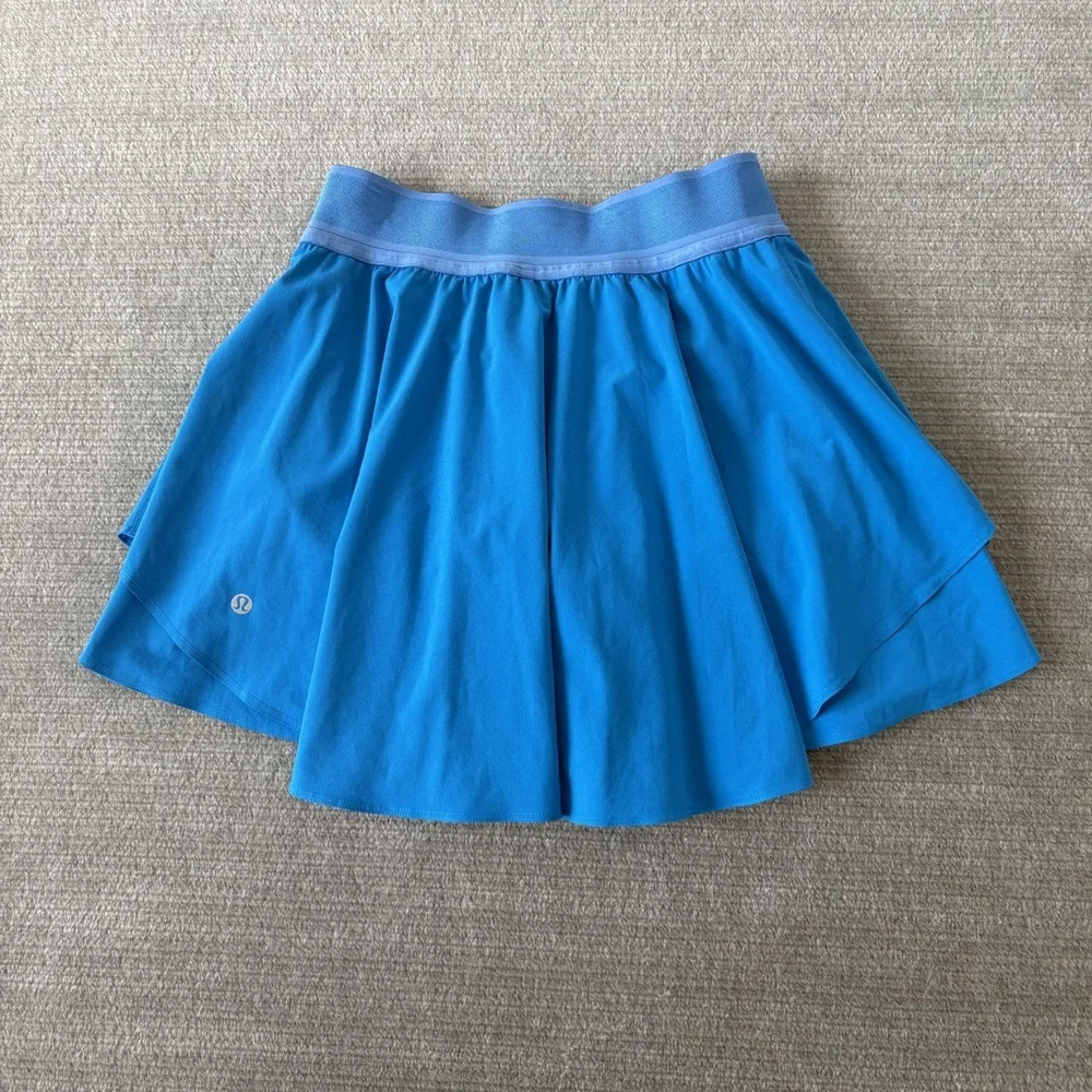 Lululemon Blue Court Rival High Rise Skort Skirt Women's Size 6 LW8ABJT Tennis